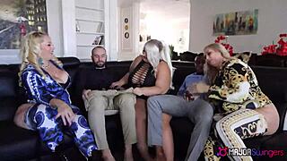 These bbw stars cooper and major take monster cocks in wild 5some