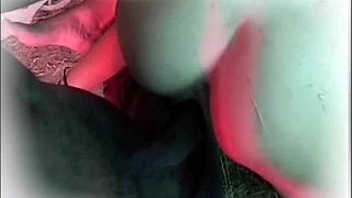 check out this threesome babe bent over taking white cock then black bbc doggystyle cum in mouth swallow 😍🍆💦