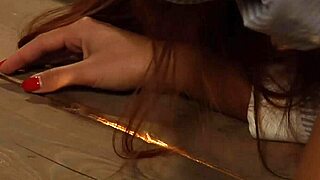 Voyeur lesbian slave masturbates and orgasms watching naked madame