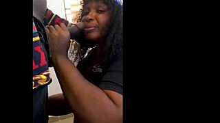 Big ass ebony mommy bends over boss's big black cock doggystyle squirting