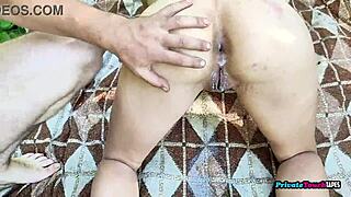 Russian Couple's Wild Outdoor Anal Ecstasy