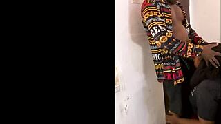 Big ass ebony mommy bends over boss's big black cock doggystyle squirting