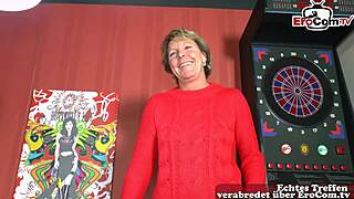 German granny tries first sex casting for cash