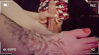 stroking hubbys friends big cock with my little 18+ feet
