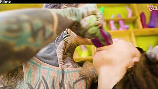 tattoo lesbian gets hard fisted till she have a real orgasm - big toys dp first time goth punk alt porn zf054