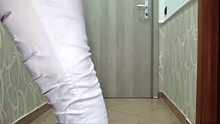 Anale e sega with dense cumshot in close up on ripped clothes