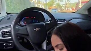Kriok - teen was caught giving blowjob in the car in daylight