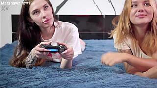she wanted video games but i played with her pussy