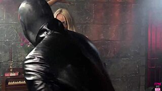 The amazing blonde girl with fake tits got cum in her mouth from a guy