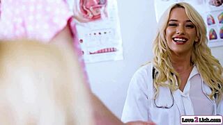 Doctor helps stepmoms lick blonde cunt