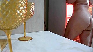 femboy searches fridge while naked
