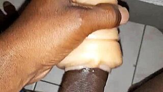Jerking off s12 e6 with big black caribbean cock
