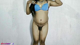 Blue Bikini Part 5 - Crossdressing By Indian Shemale
