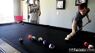 pool cue hunks kissing