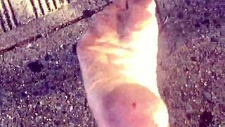Dirty calloused soles
