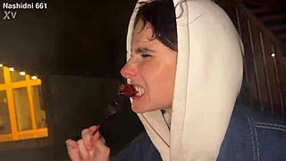 The pretty skinny babe finds herself having hardcore sauna sex with a big cock guy.