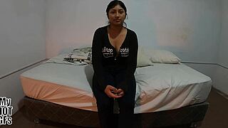Kiomi comes for a porno casting and rides cock
