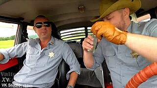 alice murkovski gets hard anal from two sheriffs