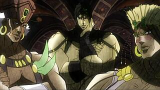 Jojo pillar men theme becomes true porno for strong