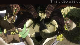 Jojo pillar men theme becomes true porno for strong