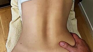 Blonde girlfriend takes anal creampie from big cock in bed