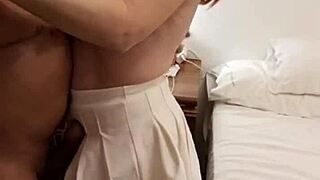 Horny mama gives blowjobs to stepson friend after peeping