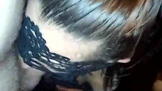 My masked wife Shannon Simmons deepthroats my cock again