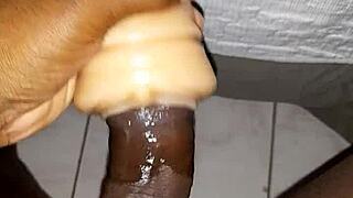 Jerking off s12 e6 with big black caribbean cock