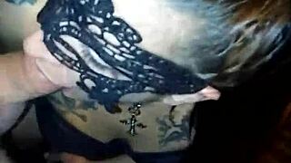 My masked wife Shannon Simmons deepthroats my cock again