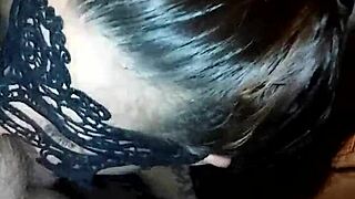 My masked wife Shannon Simmons deepthroats my cock again