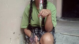 Indian college girl seduces with creamy pussy and sucks dick