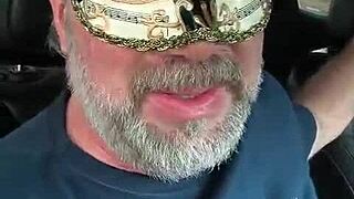 Masked couple shares forbidden desire in car