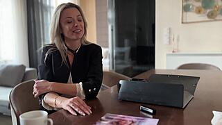 shalina devine bends over for a quickie blowjob