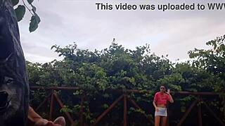 Risky Public Handjob In Park With Hard Cock