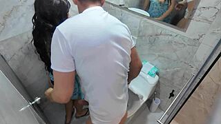 Stepson, did you catch your big-assed milf stepmom in the bathroom?