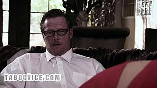 Maids in uniform ride their boss hard