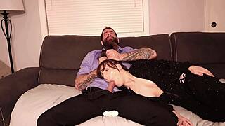 Stepdad And Stepdaughter Risky Oral With Cock And Face Creampie
