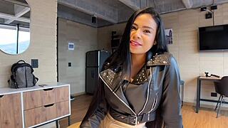 Face fucked petite latina in extreme pov blowjob