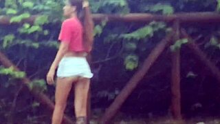 Risky Public Handjob In Park With Hard Cock