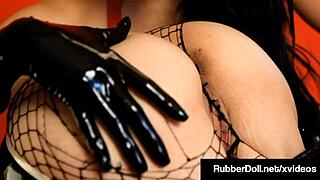 Shiny lesbians rubberdoll and chrissy daniels touch each other