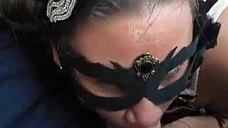 Masked couple shares forbidden desire in car
