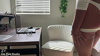 Naughty lea pam pleasures herself with this big black dildo