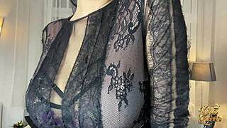 kira queen slowly strips and teases with her big tits