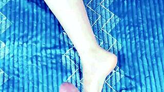 Young arab wife reaches body shaking orgasm