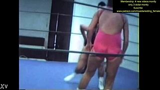 mixed wrestling turns into a real catfight