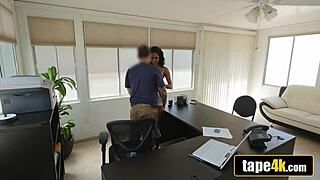 broke teen abby earns loan at work in office setting
