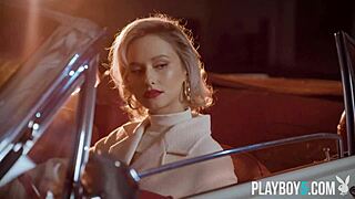 Petite Blonde Milf With Ass Polina Striptease On Top Of A Car