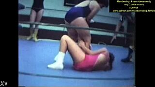 mixed wrestling turns into a real catfight