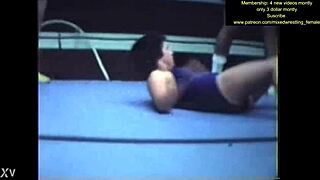 mixed wrestling turns into a real catfight