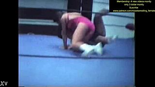 mixed wrestling turns into a real catfight